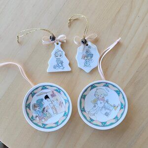 Set of 4 Christmas Precious Moments from the 1990's. Small in Size